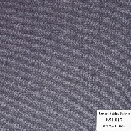 B51.017 Kevinlli V2 - Vải Suit 50% Wool - Xám Trơn